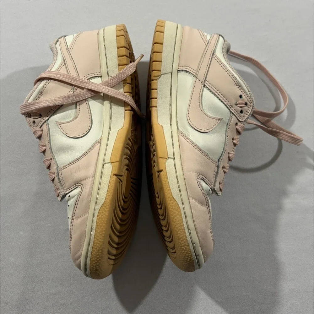 Nike Dunk Low Womens Pink White Pearl Orange Athletic Shoes Sneakers Lace Sz 6.5